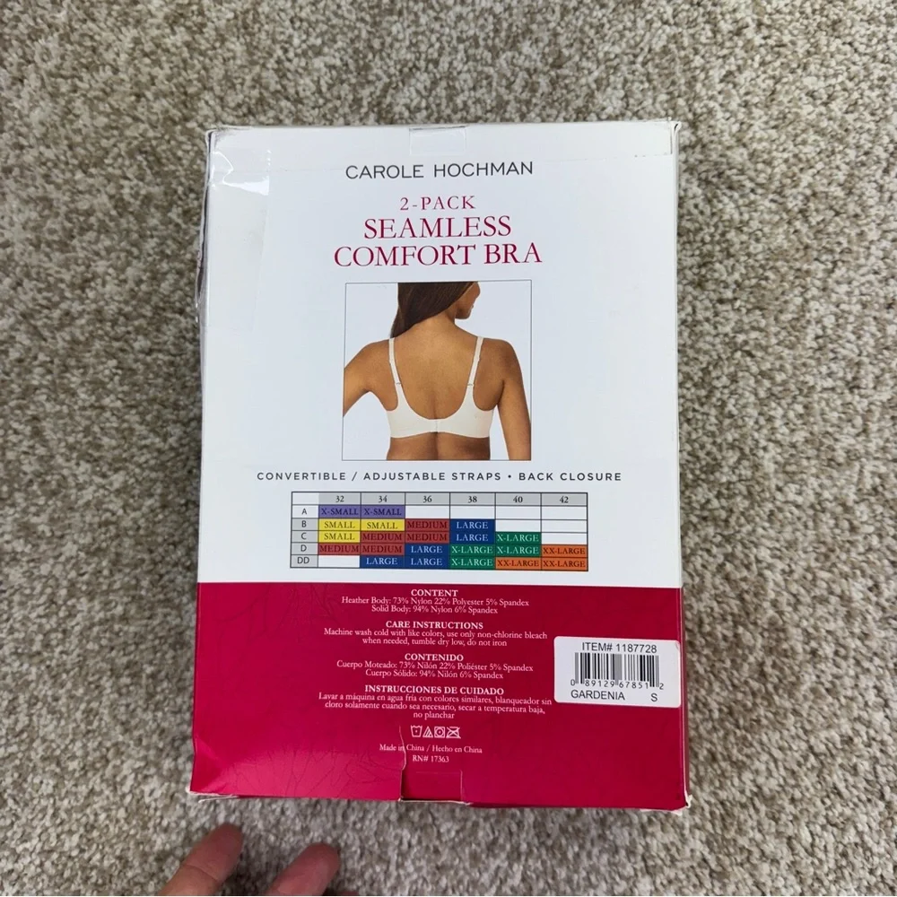 Carole Hochman Seamless Comfort Bra 2 Pack Black and Cream Small - Picture 7 of 9